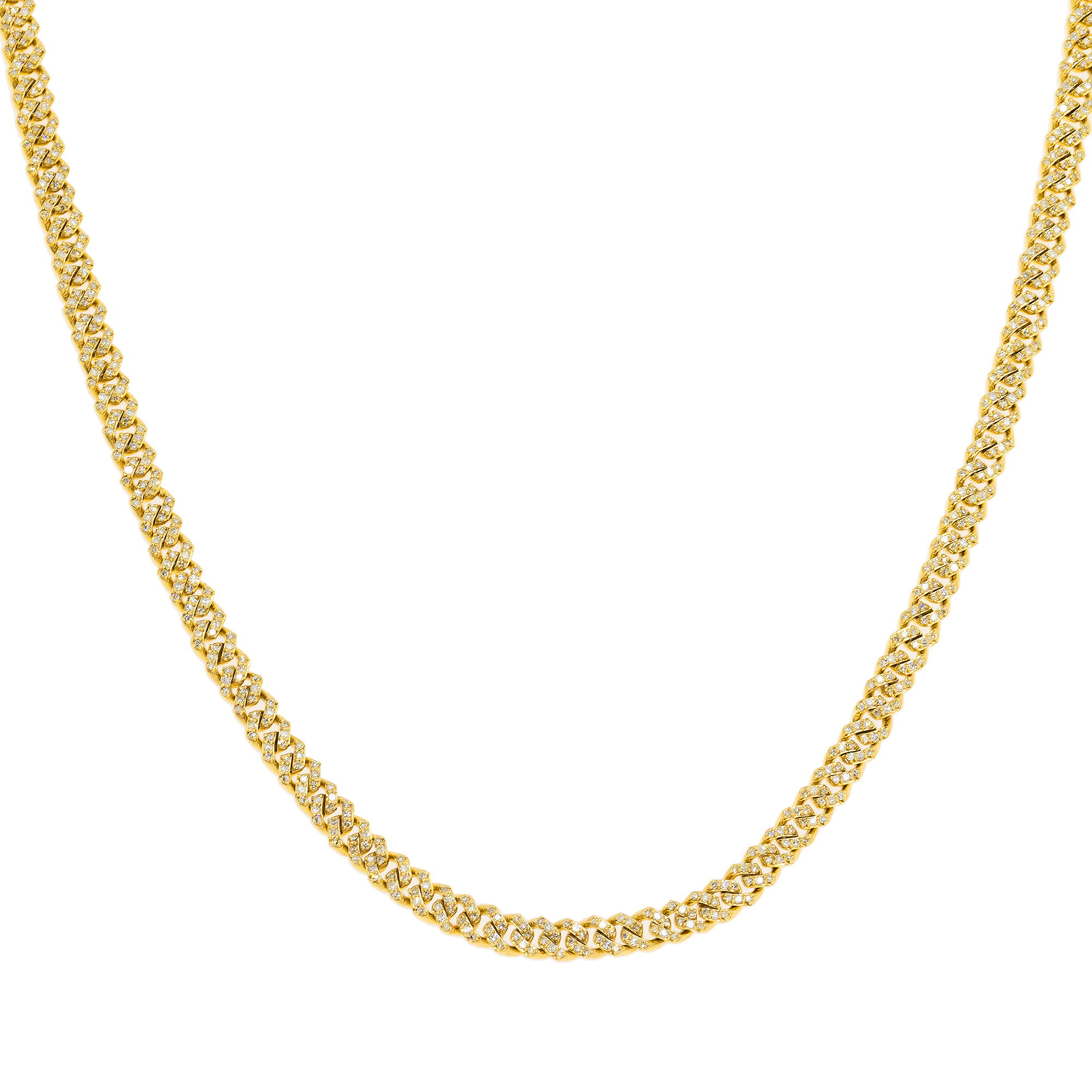 14K GOLD DIAMOND 4.5MM CUBAN LINK CHAIN 5.65 CT