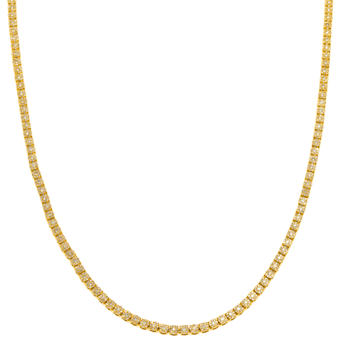 14K GOLD ROUND DIAMOND CLUSTER TENNIS CHAIN 7.26 CT