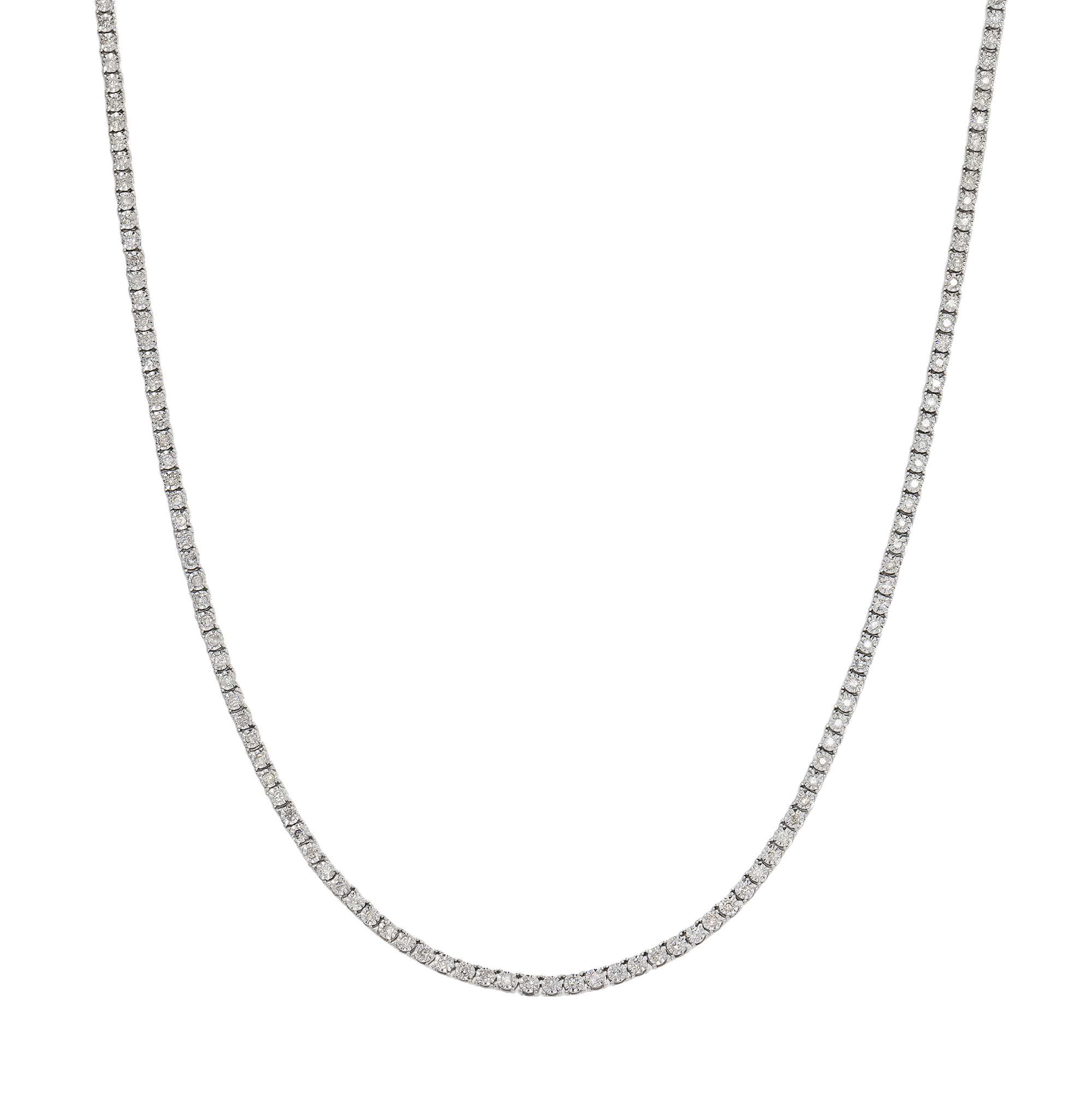 14K GOLD ROUND DIAMOND TENNIS CHAIN 1.68 CT