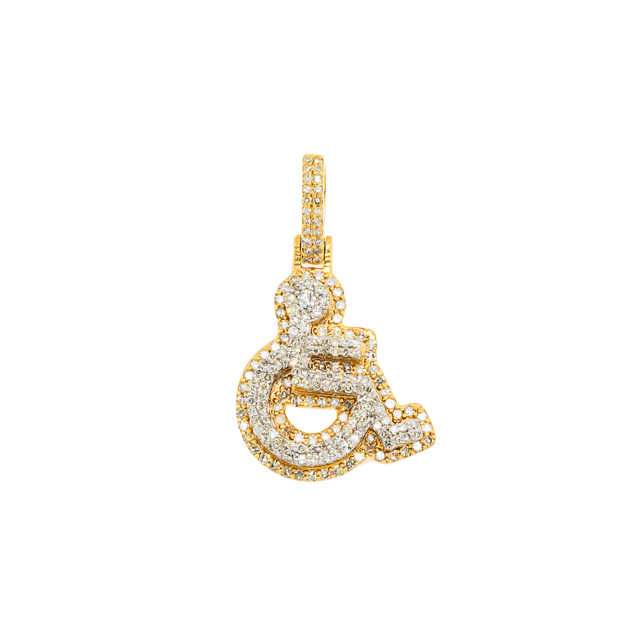14K GOLD DIAMOND HANDICAP SYMBOL PENDANT 0.55 CT