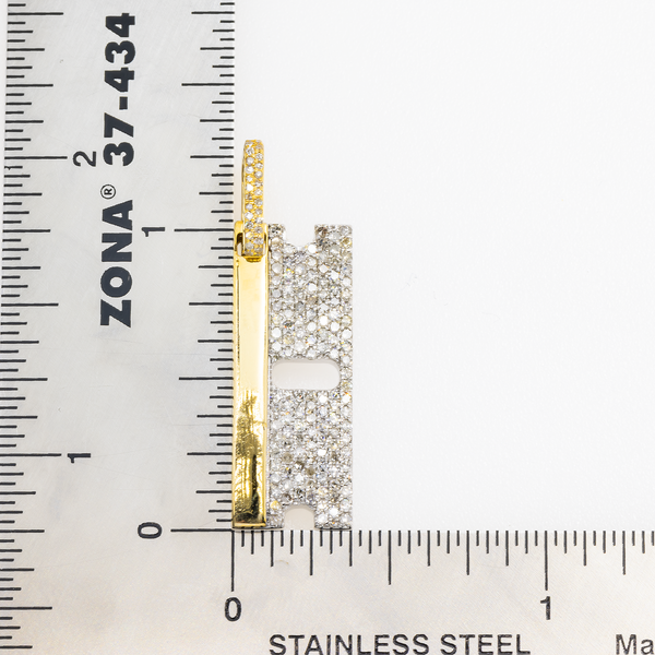 14K GOLD DIAMOND RAZOR BLADE PENDANT 0.93 CT - OMI Jewelry