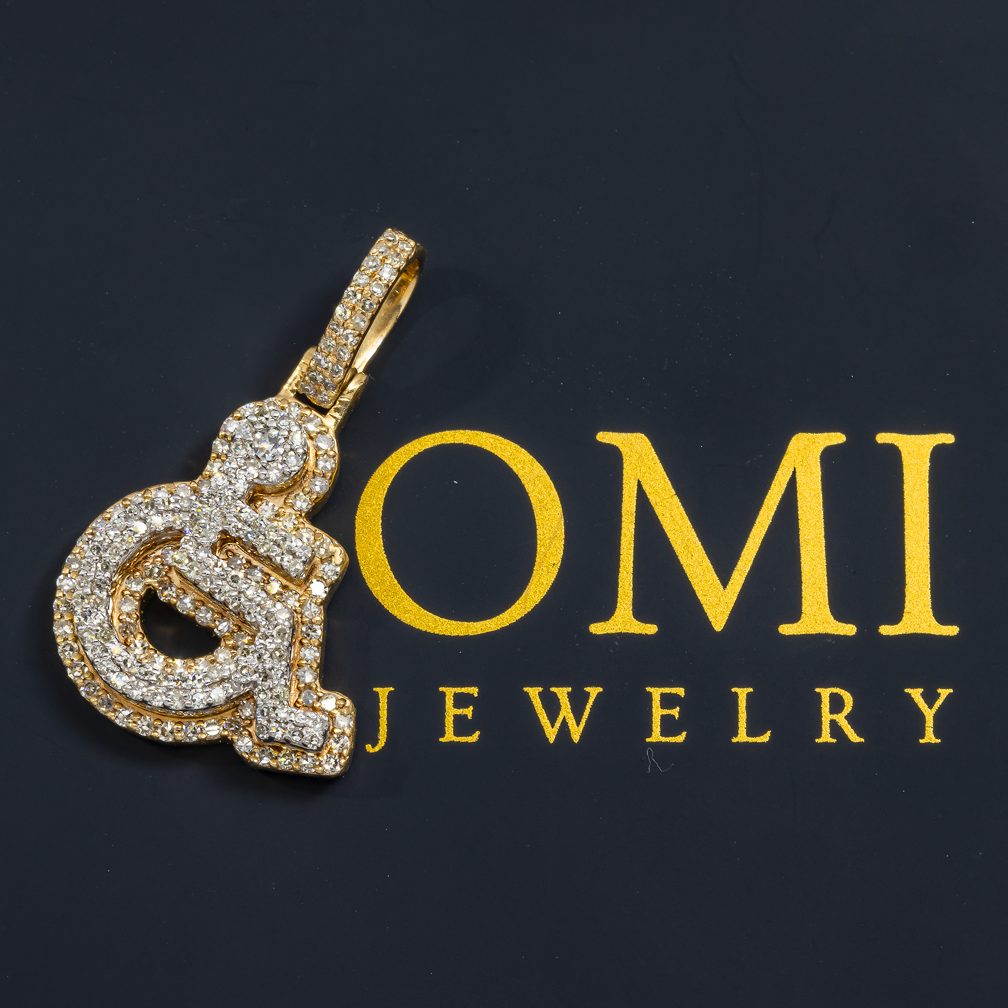 14K GOLD DIAMOND HANDICAP SYMBOL PENDANT 0.55 CT