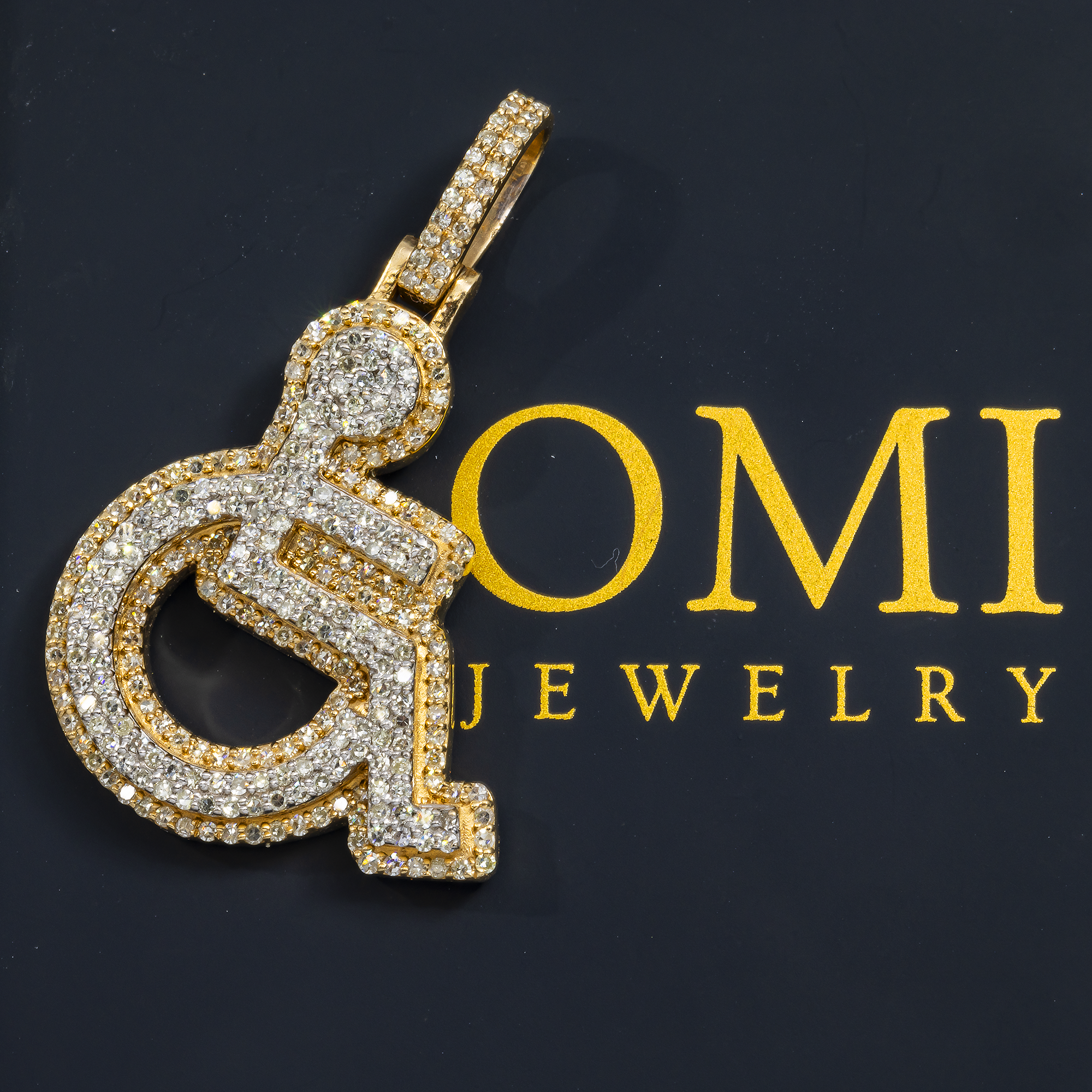10K GOLD DIAMOND HANDICAP SYMBOL PENDANT 1.00 CT
