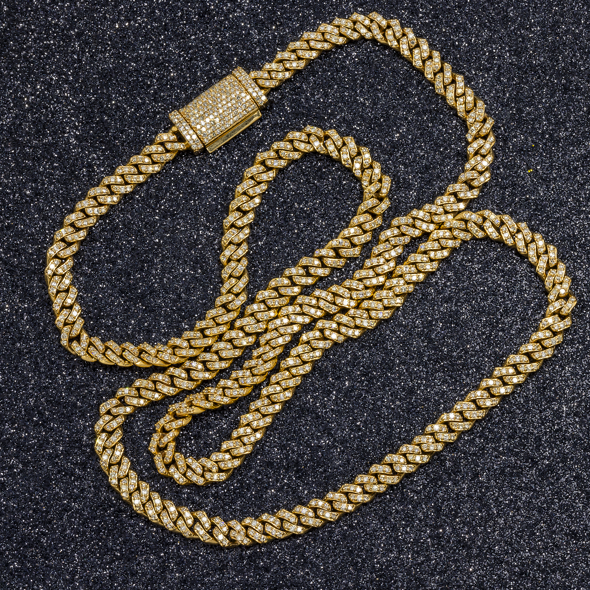 14K GOLD DIAMOND 4.5MM CUBAN LINK CHAIN 5.65 CT