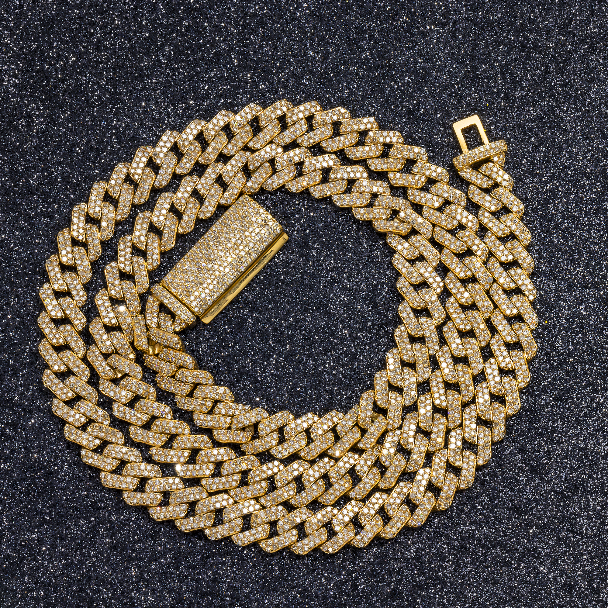 14K GOLD DIAMOND 8MM CUBAN LINK CHAIN 13.00 CT