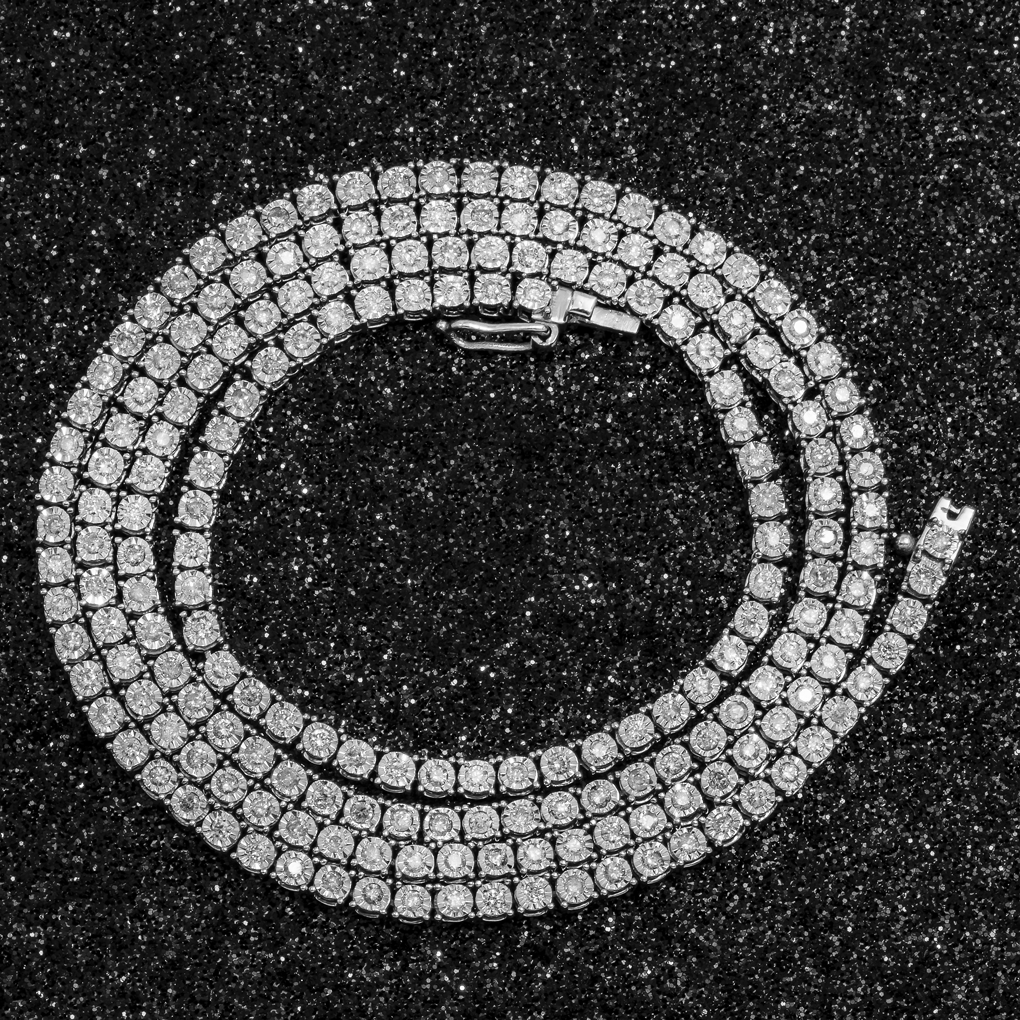 14K GOLD ROUND DIAMOND TENNIS CHAIN 1.68 CT