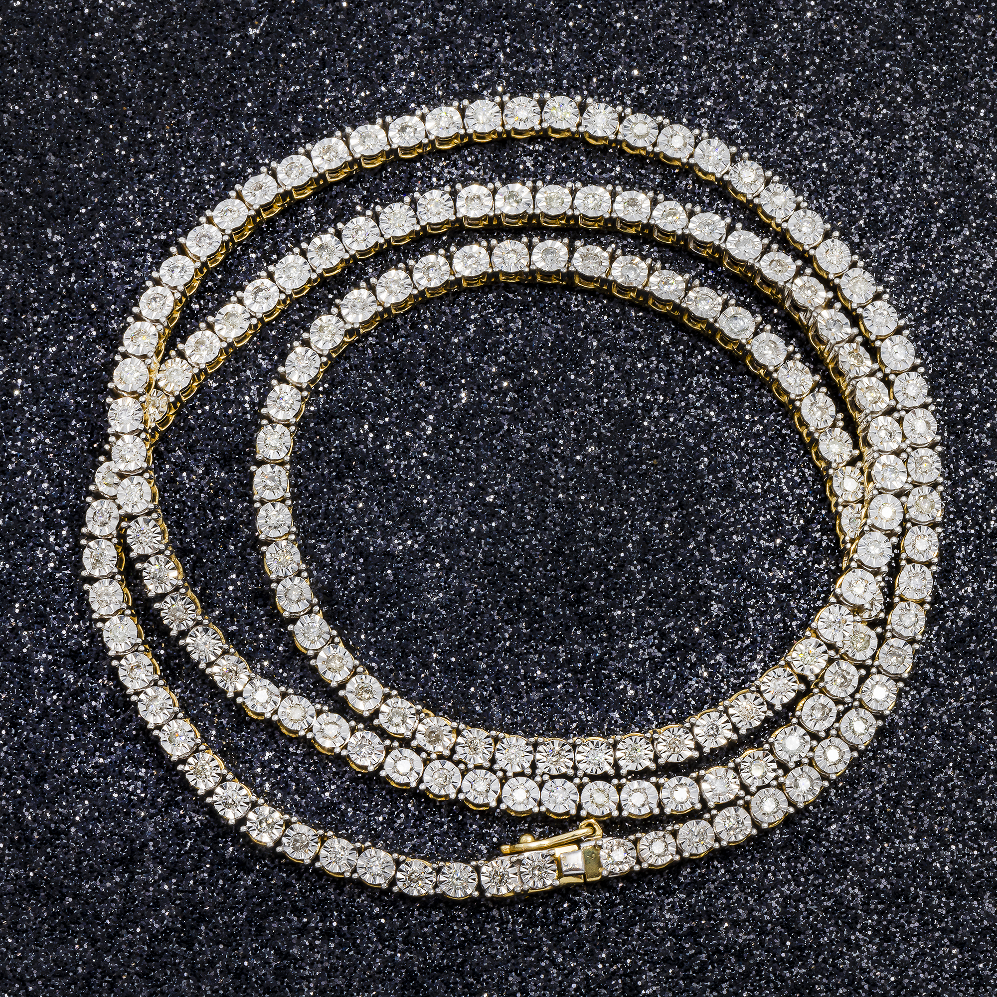 14K GOLD ROUND DIAMOND TENNIS CHAIN 1.86 CT
