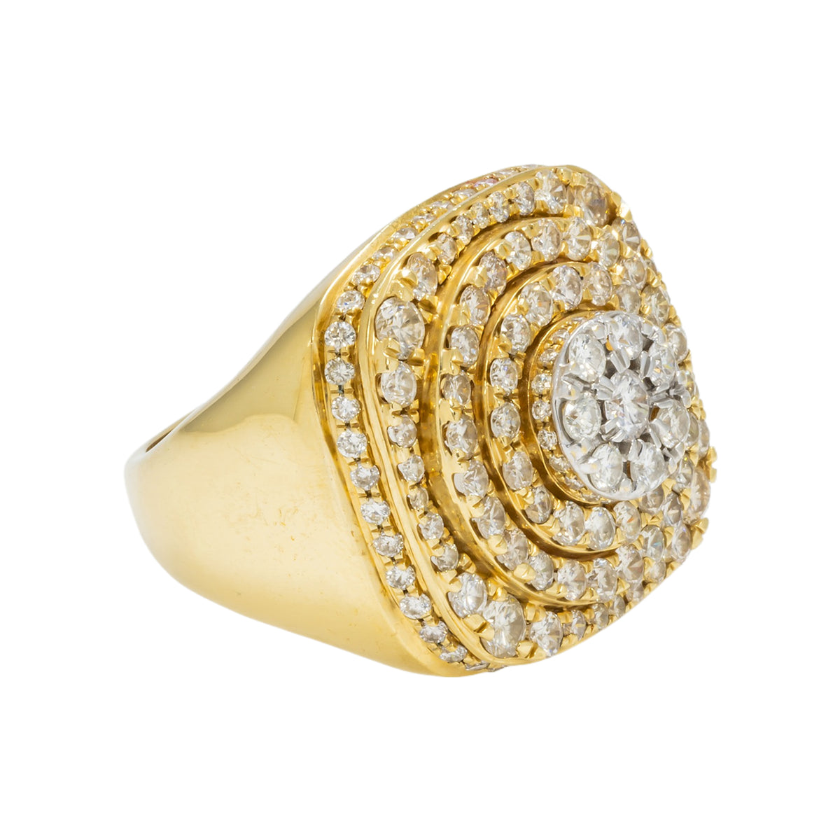 14K GOLD ROUND DIAMOND 3D STATEMENT RING 3.25 CT