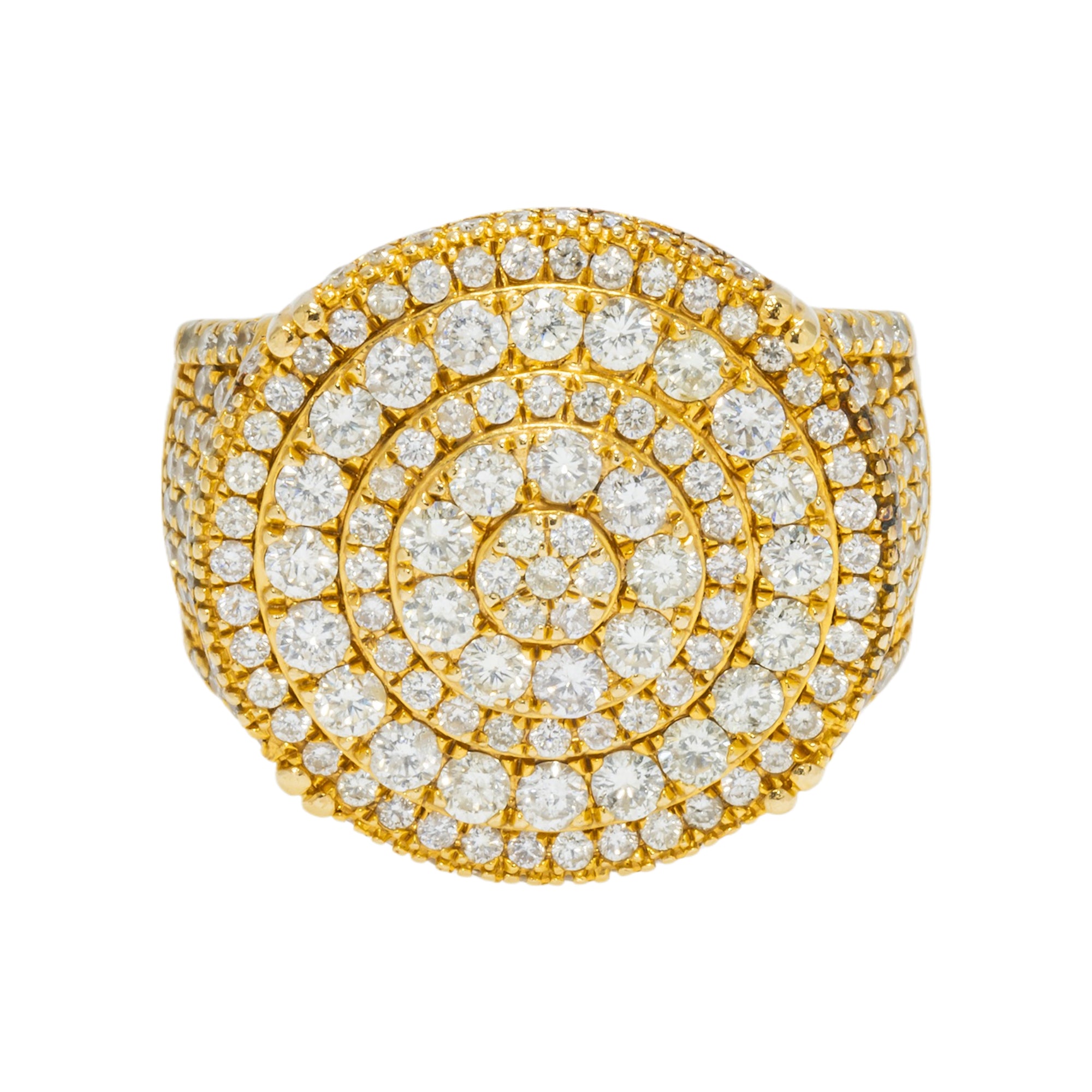 14K GOLD ROUND DIAMOND STATEMENT RING 4.00 CT
