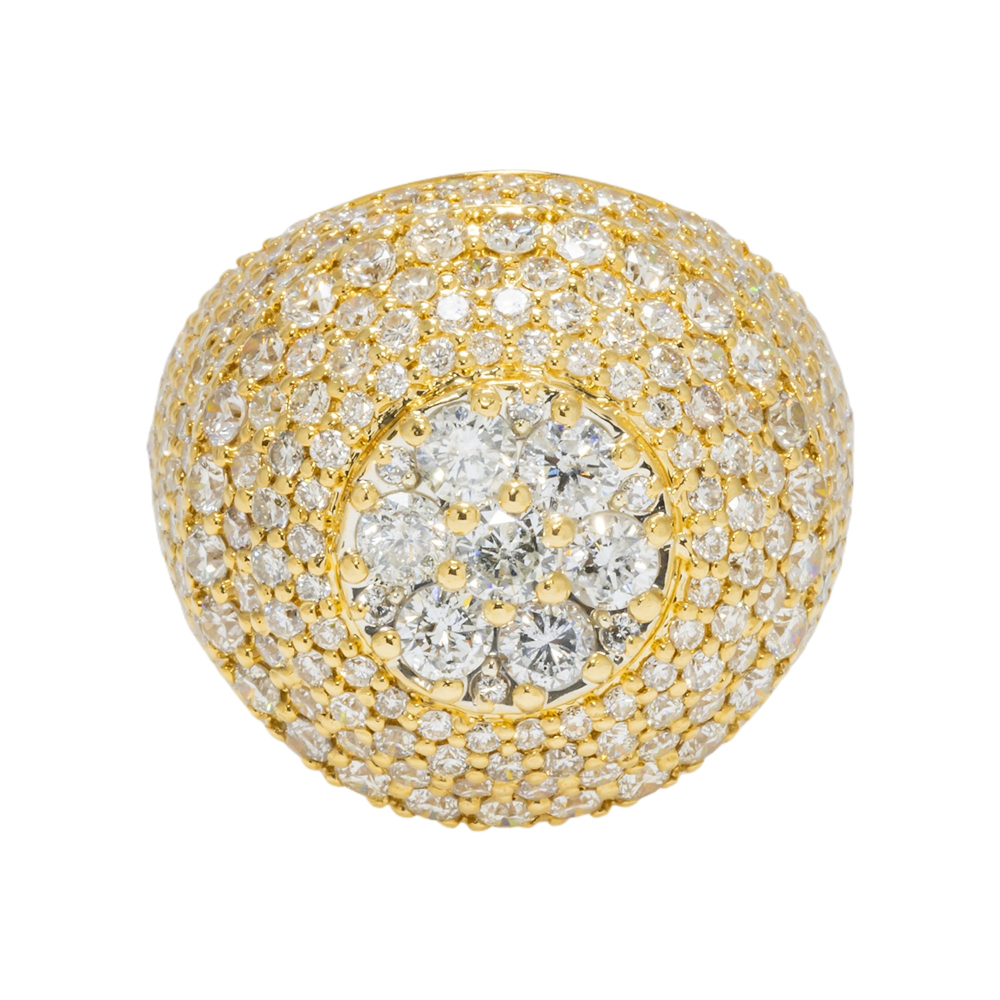 14K GOLD ROUND DIAMOND STATEMENT RING 5.75 CT