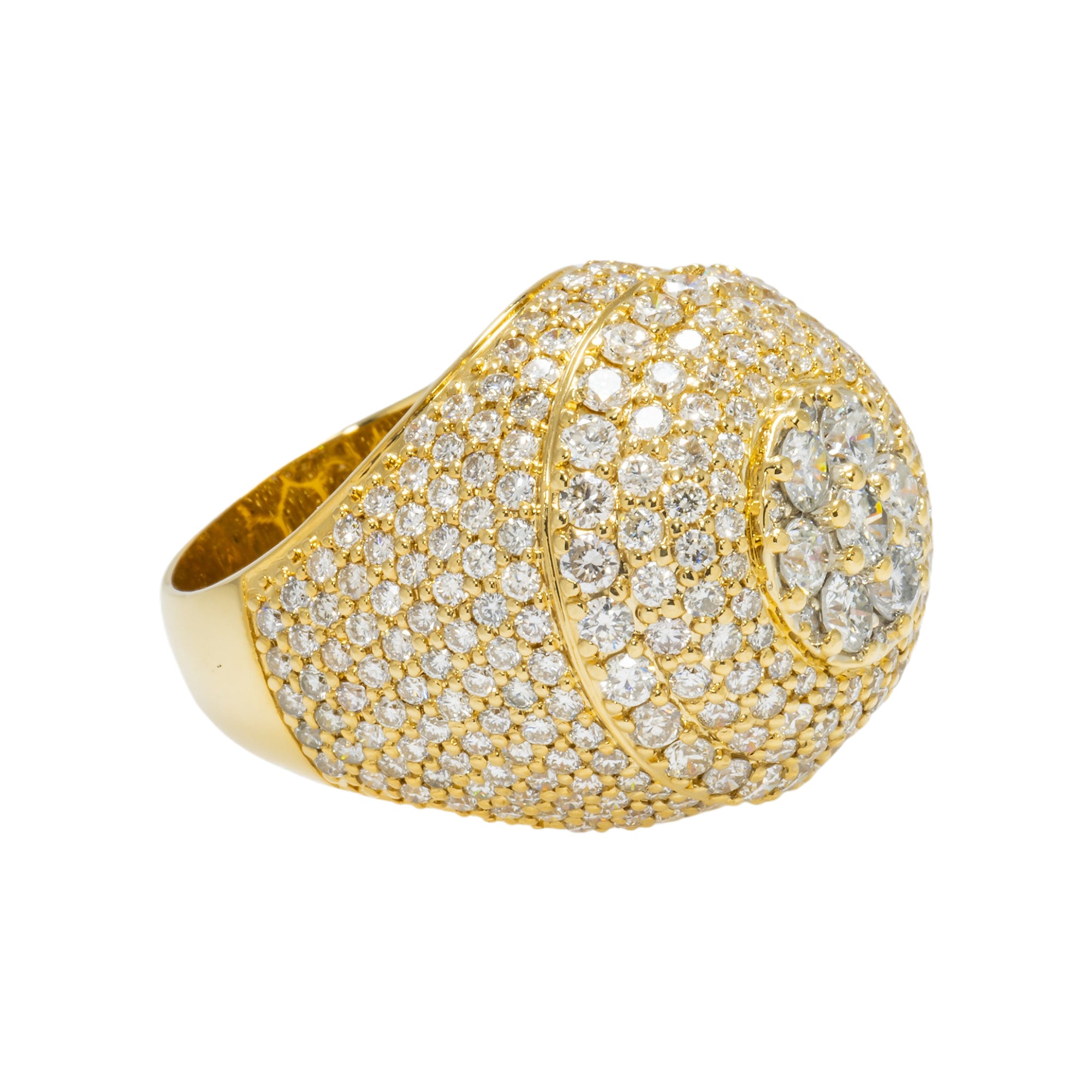 14K GOLD ROUND DIAMOND STATEMENT RING 5.75 CT