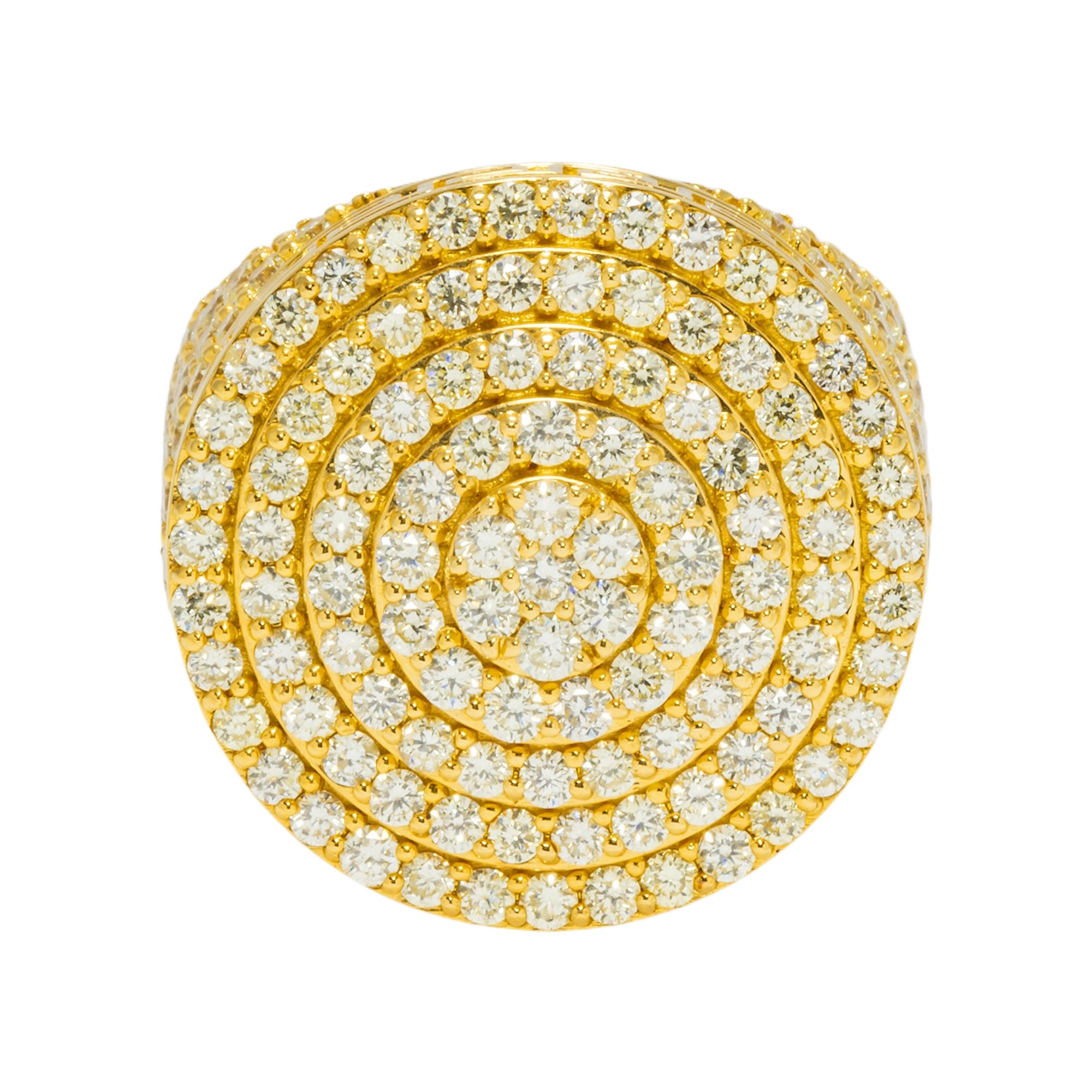 10K GOLD ROUND DIAMOND TEXTURED DESIGNER STATEMENT RING 4.70 CT