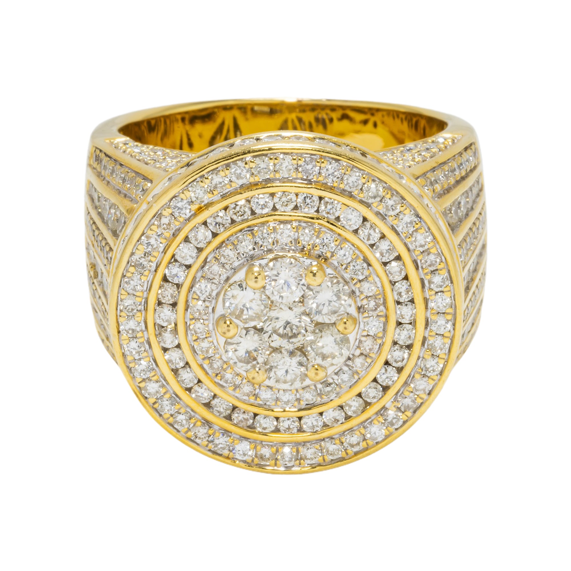 14K GOLD ROUND DIAMOND STATEMENT RING 4.95 CT