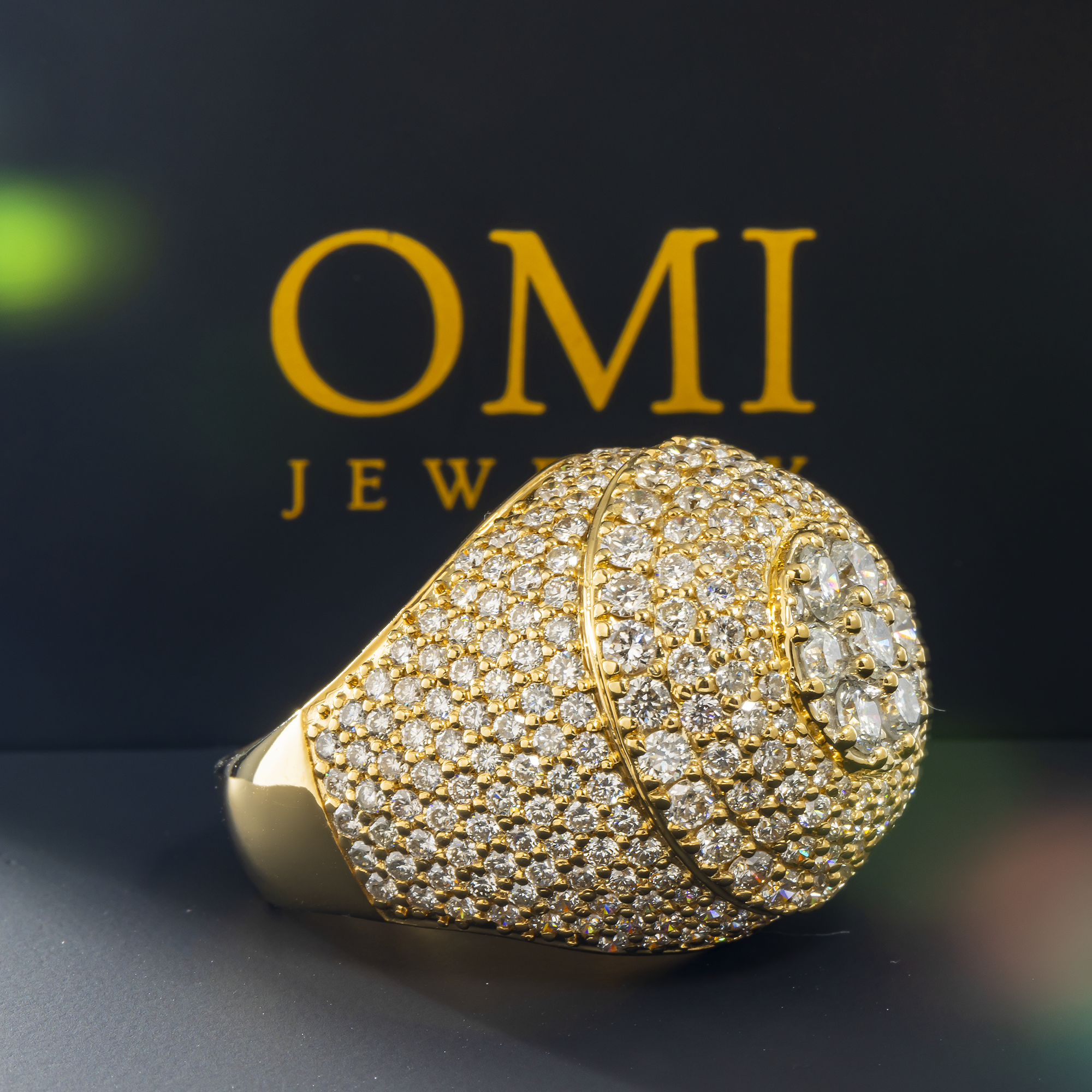 14K GOLD ROUND DIAMOND STATEMENT RING 5.75 CT