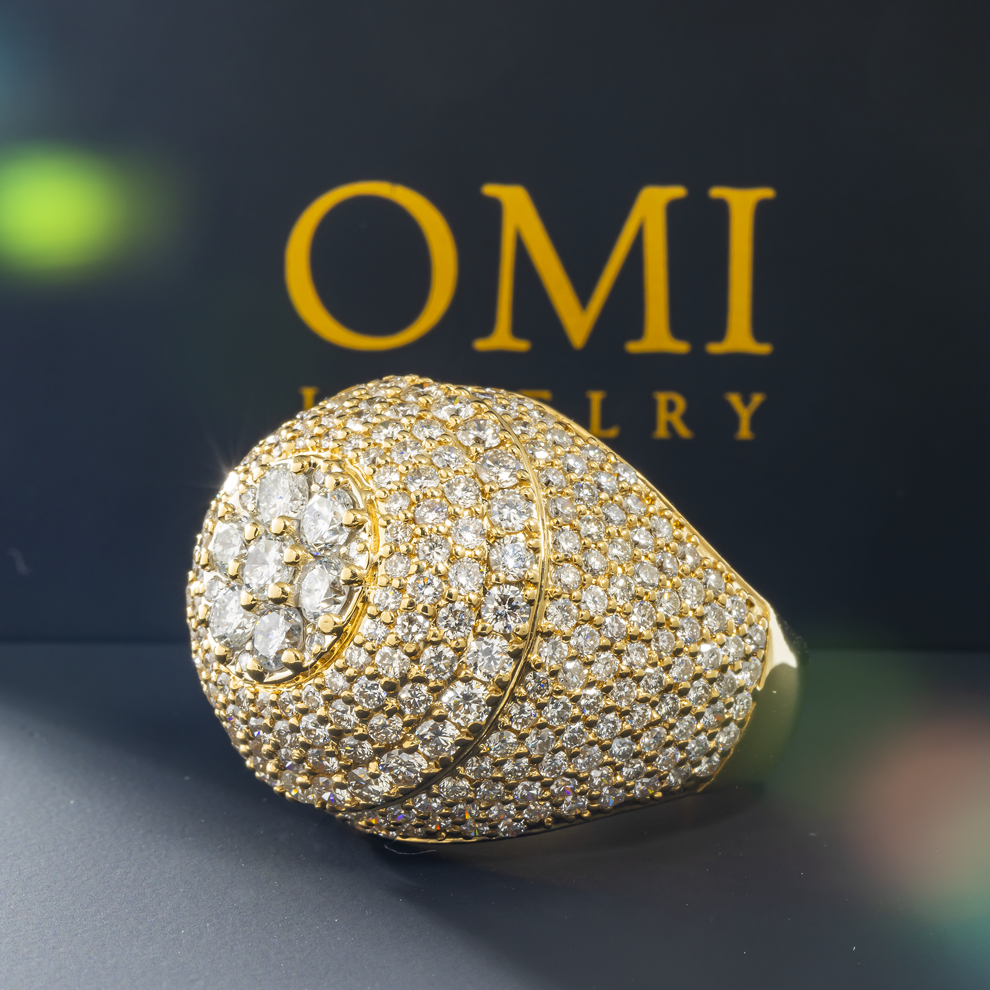 14K GOLD ROUND DIAMOND STATEMENT RING 5.75 CT