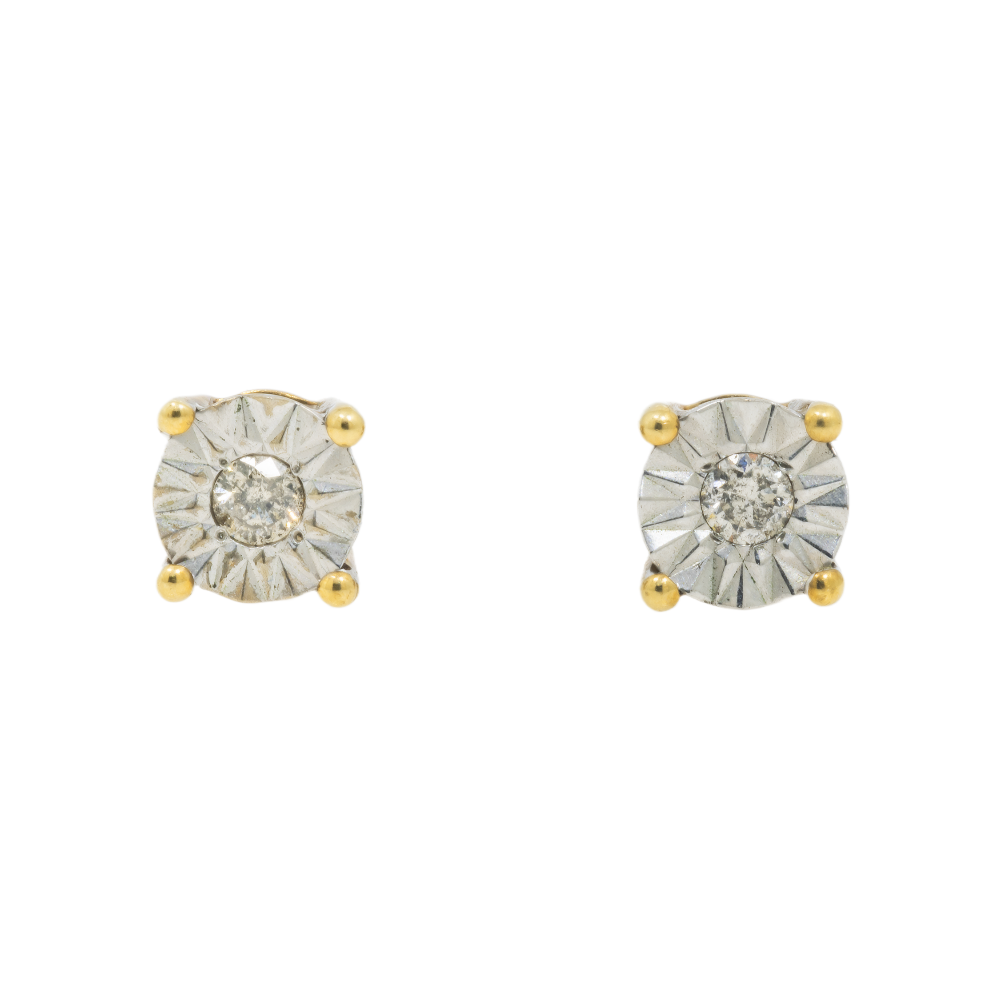 14K GOLD ROUND DIAMOND EARRINGS 0.25 CTW