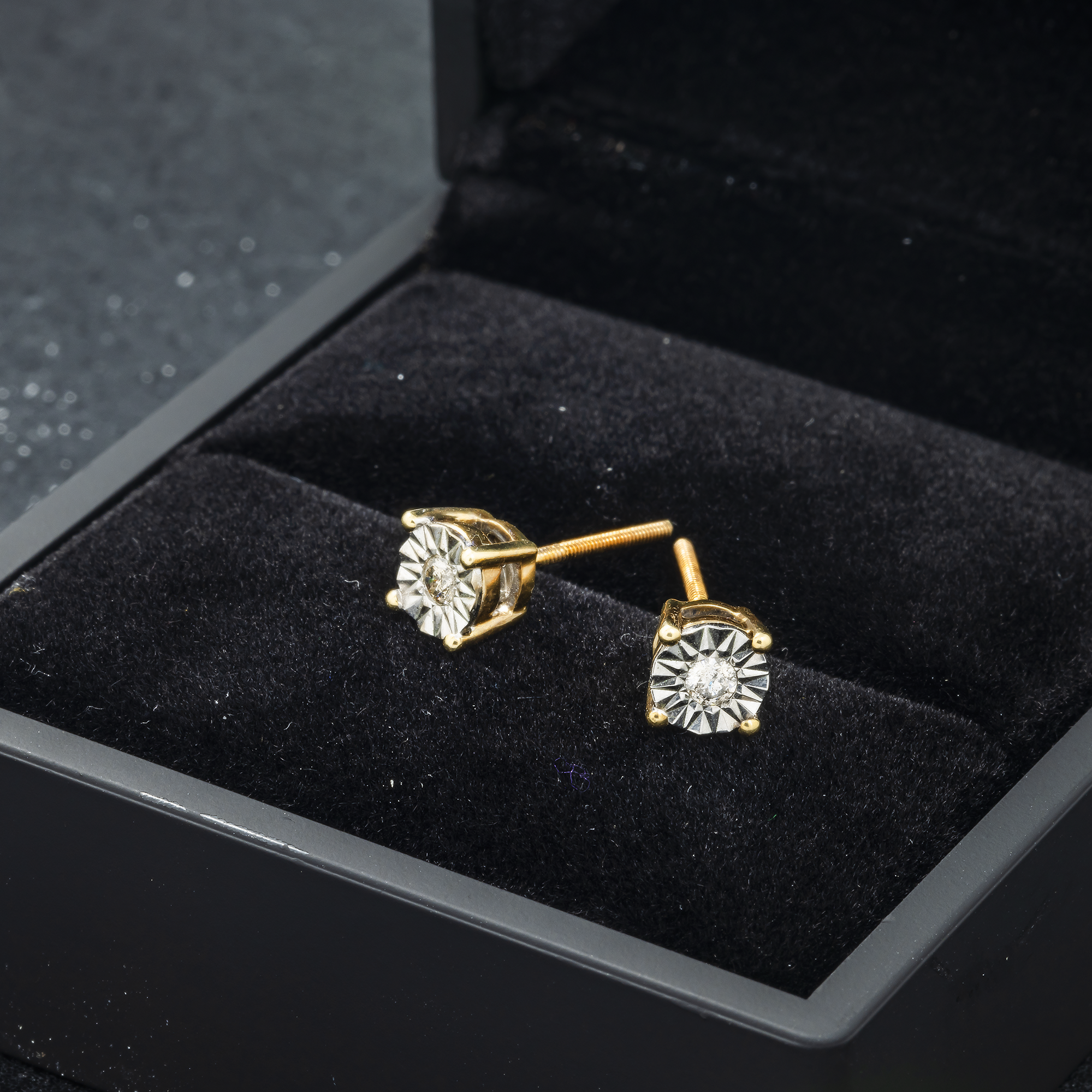 14K GOLD ROUND DIAMOND EARRINGS 0.25 CTW
