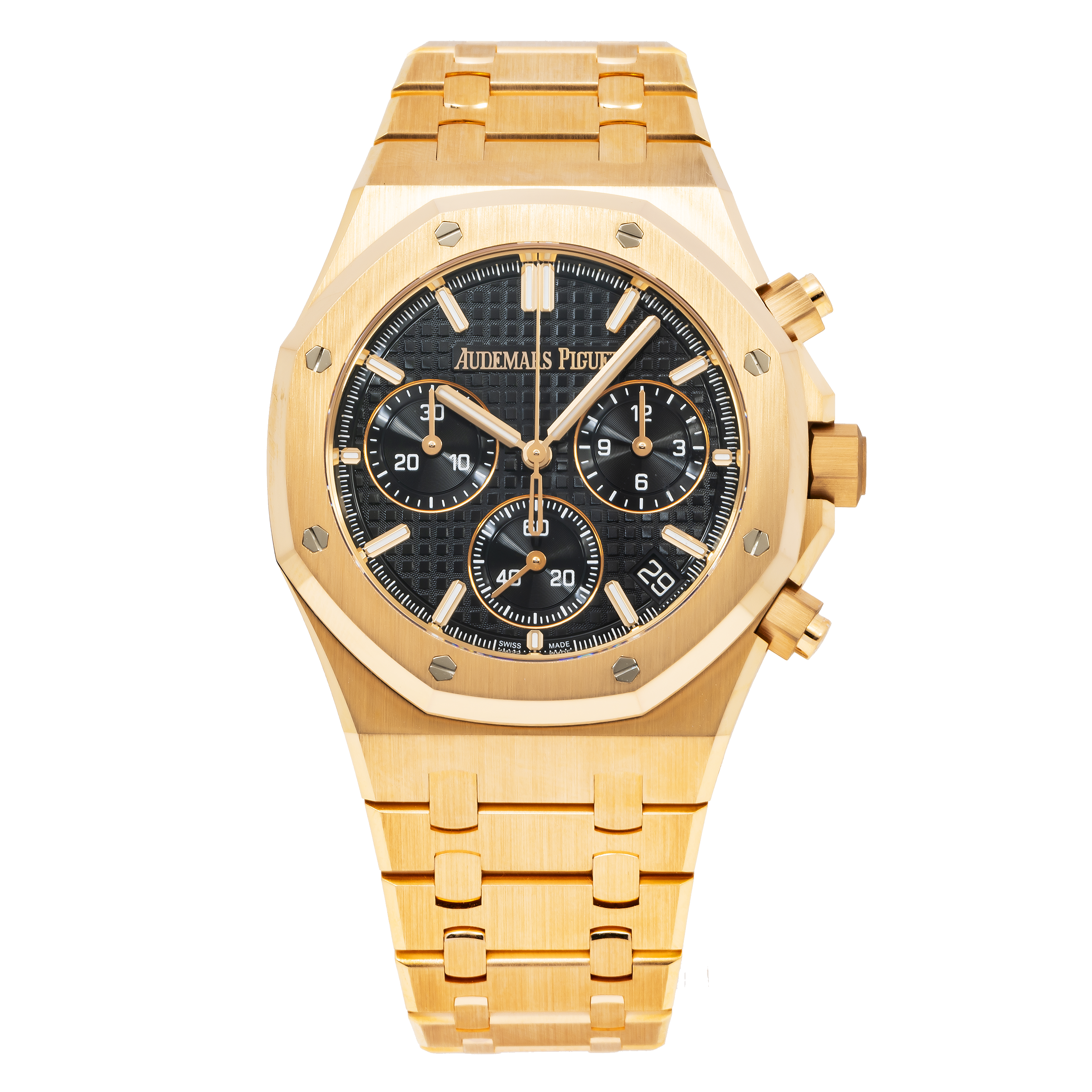 Audemars Piguet Royal Oak Chronograph Selfwinding 41MM 26240OR.OO.1320OR.06 Black Dial Rose Gold Bezel 18K Rose Gold Bracelet