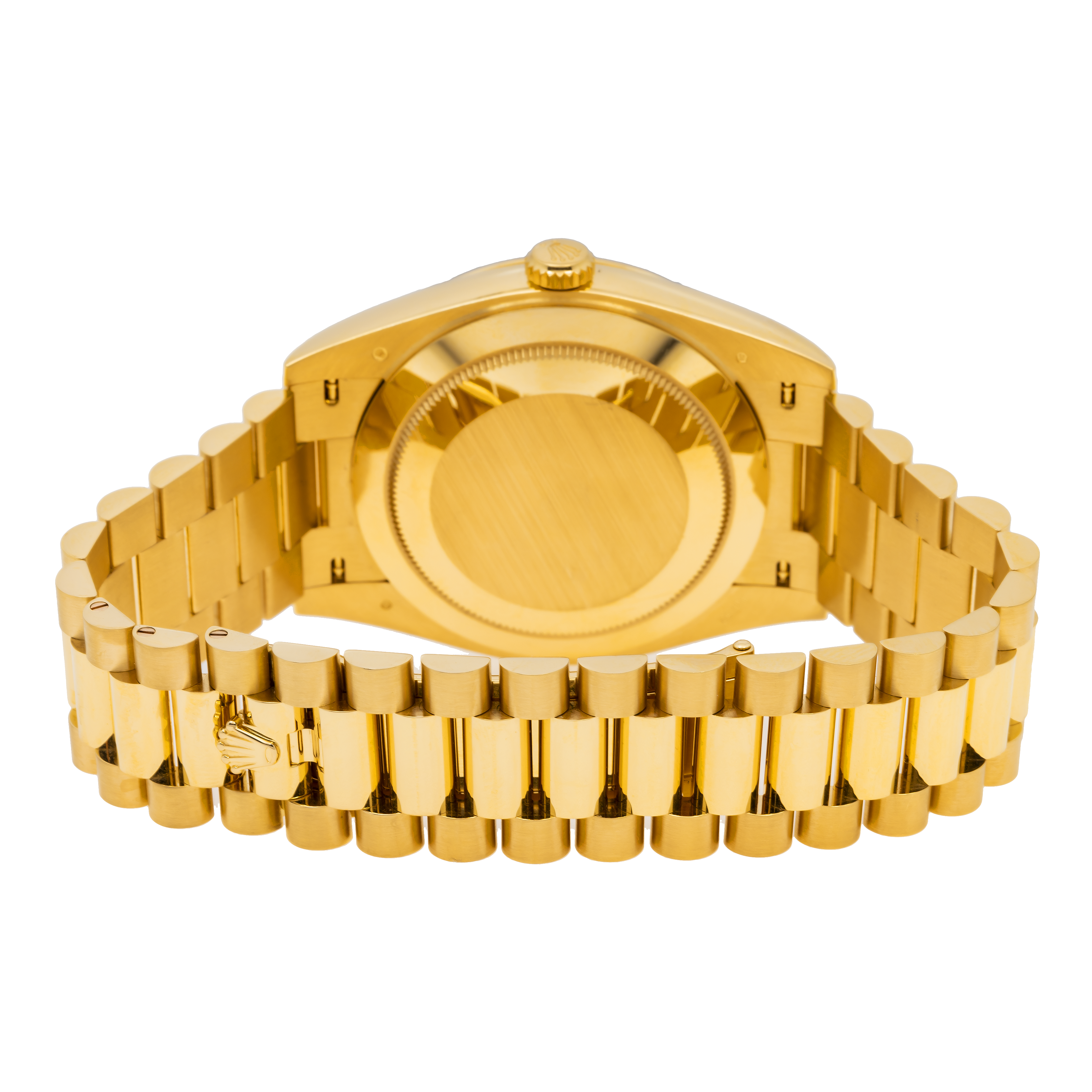 Rolex Day-Date 40MM 228238 Green Roman Dial Fluted Bezel 18K Yellow Gold President Bracelet