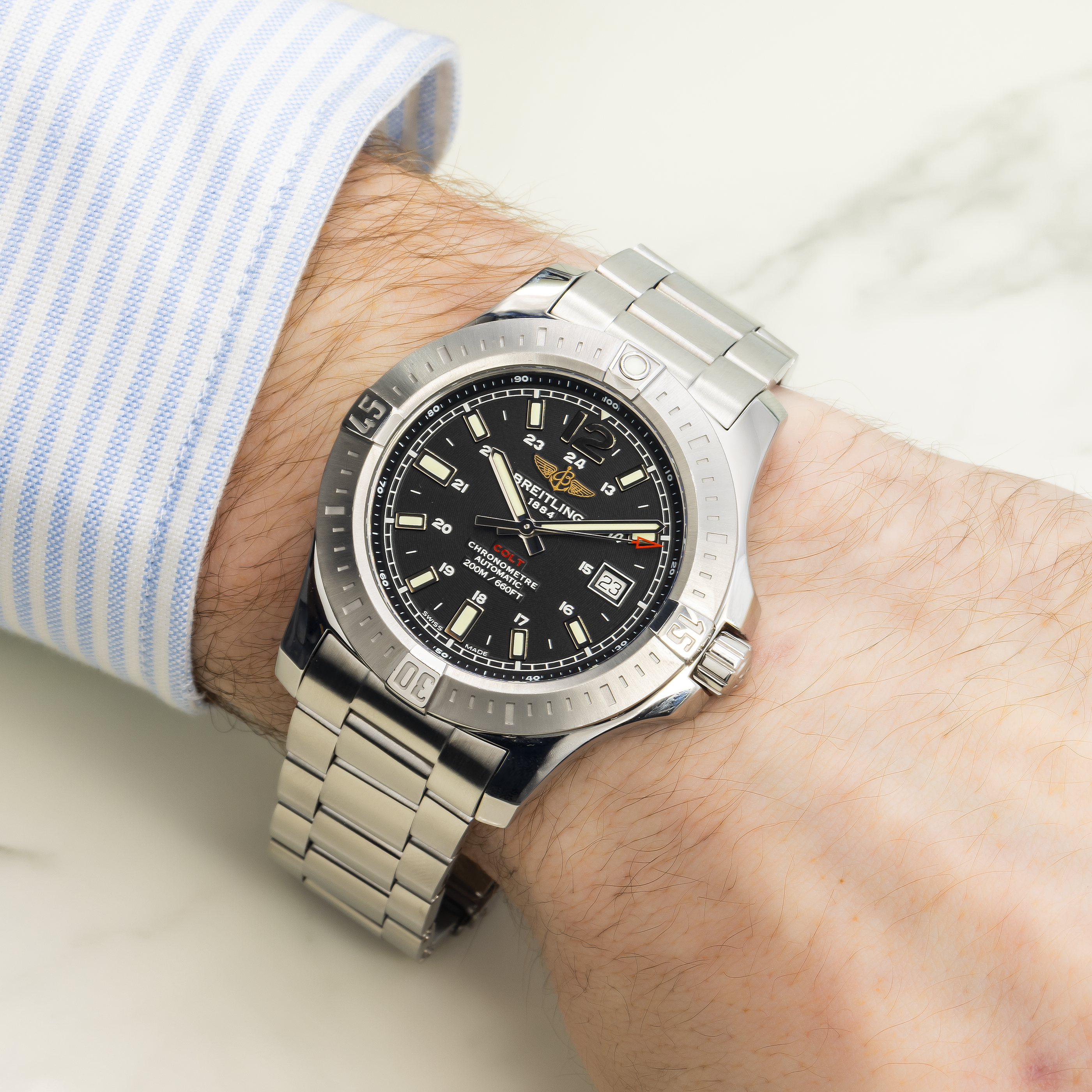Breitling Colt 44MM A74388 Black Dial Stainless Steel Bracelet Breitling Colt 44MM A74388 Black Dial Stainless Steel Bracelet
