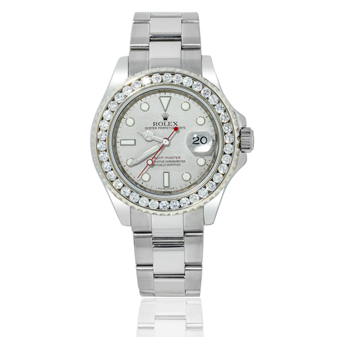 Rolex Yacht Master Date 16622 40MM Platinum Dial With Diamond Bezel OMI Jewelry