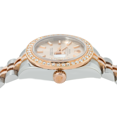 Rolex Oyster Perpetual Datejust 179171 26MM Rose Gold Dial With Diamond Bezel & Two Tone Jubilee Bracelet