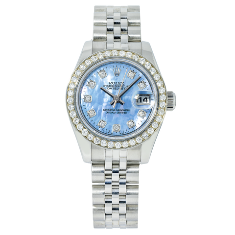 Rolex Datejust 179174 26MM Blue Diamond Dial & Bezel With Stainless Steel Jubilee Bracelet