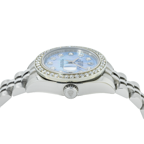 Rolex Datejust 179174 26MM Blue Diamond Dial & Bezel With Stainless Steel Jubilee Bracelet