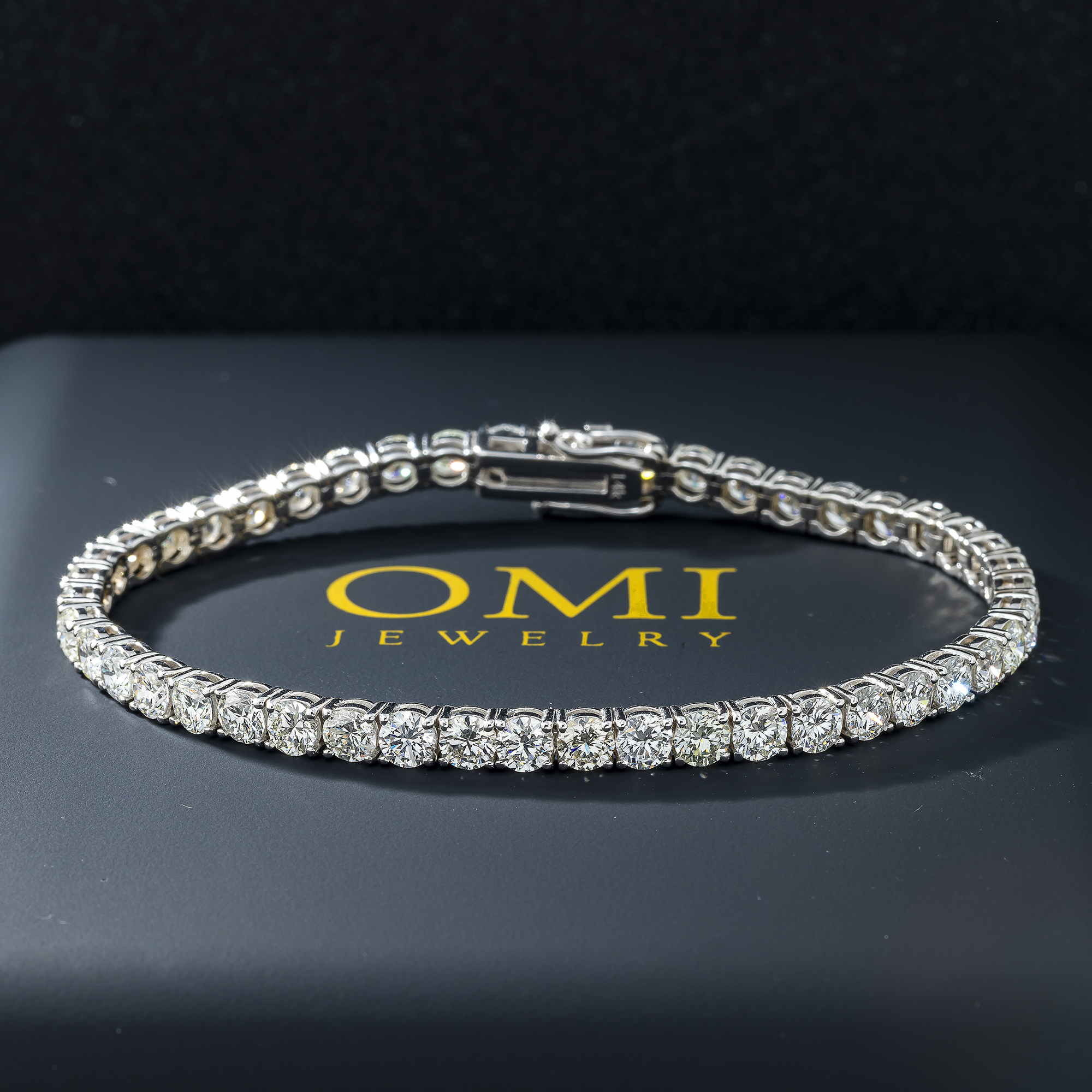 14K GOLD LAB DIAMOND TENNIS BRACELET 12.41 CT