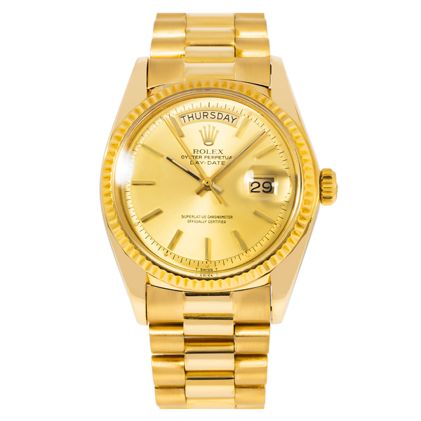 Rolex Day-Date 1803 36MM Champagne Dial With President Yellow Gold Bracelet