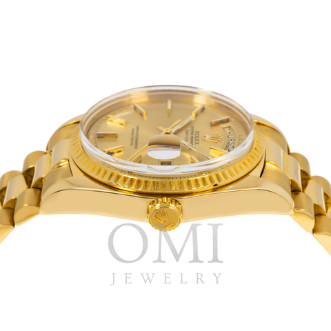 Rolex Day-Date 1803 36MM Champagne Dial With President Yellow Gold Bracelet