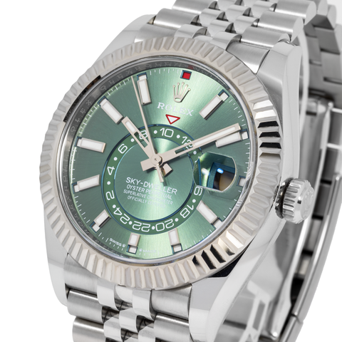 Rolex Sky-Dweller GMT 336934 42MM Green Dial With Stainless Steel Jubilee Bracelet