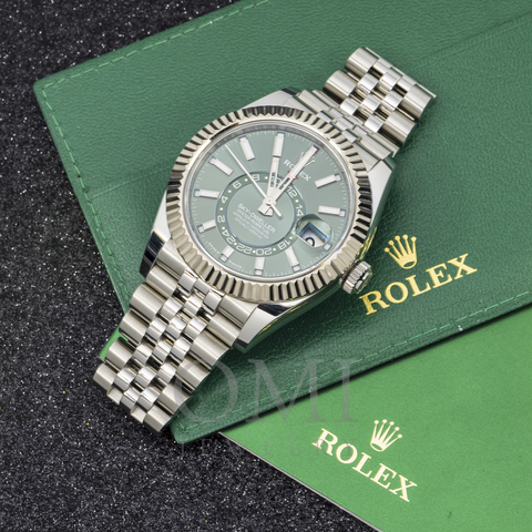 Rolex Sky-Dweller GMT 336934 42MM Green Dial With Stainless Steel Jubilee Bracelet