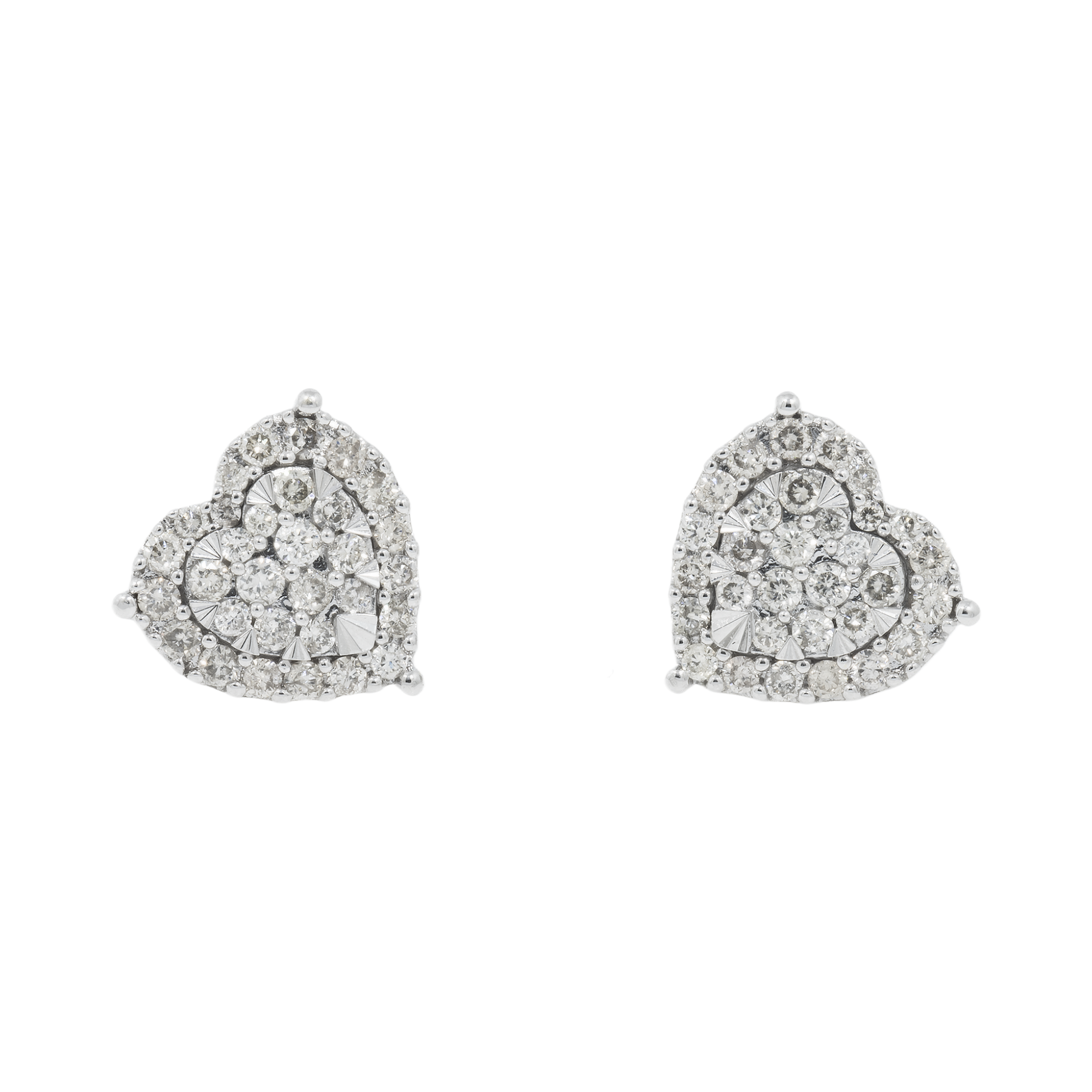 14K GOLD DIAMOND HEART EARRINGS 0.94 CTW