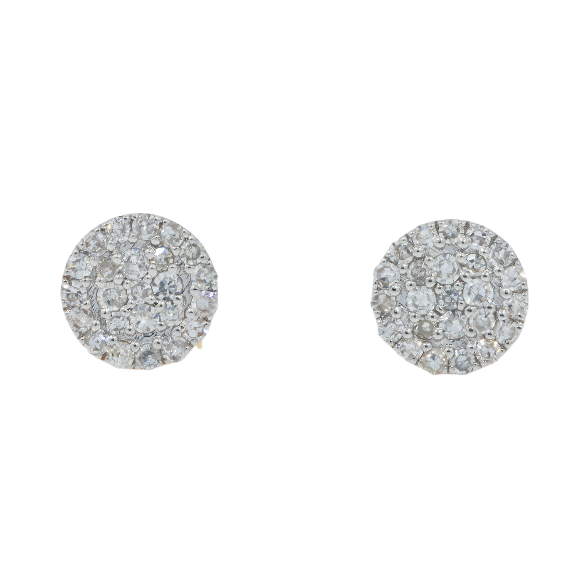 14K GOLD ROUND DIAMOND CLUSTER EARRINGS 0.31 CTW