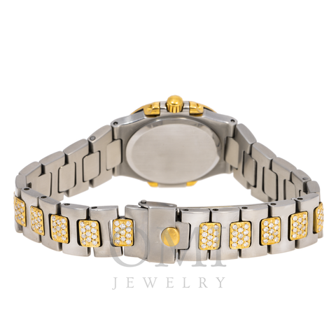 Patek Philippe Nautilus 30MM White Dial With Two Tone Semi Diamond Bracelet And Diamond Bezel
