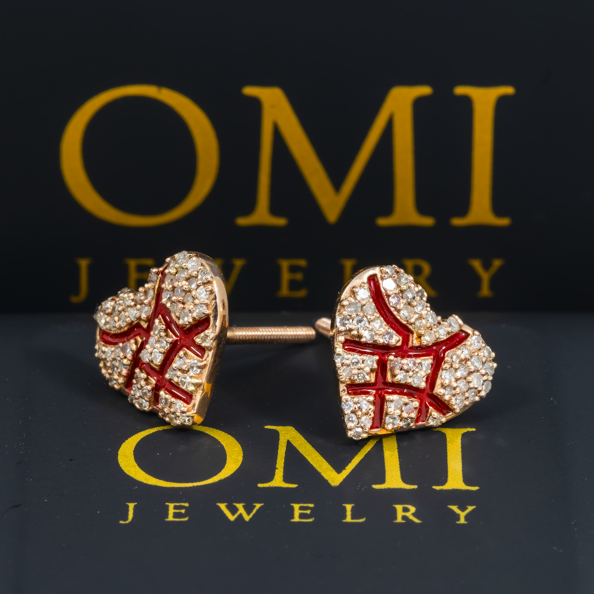 14K GOLD DIAMOND HEART EARRINGS 0.36 CTW