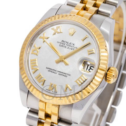 ROLEX DATEJUST 178273 31MM SILVER ROMAN NUMERAL DIAL WITH TWO TONE BRACELET (Copy)