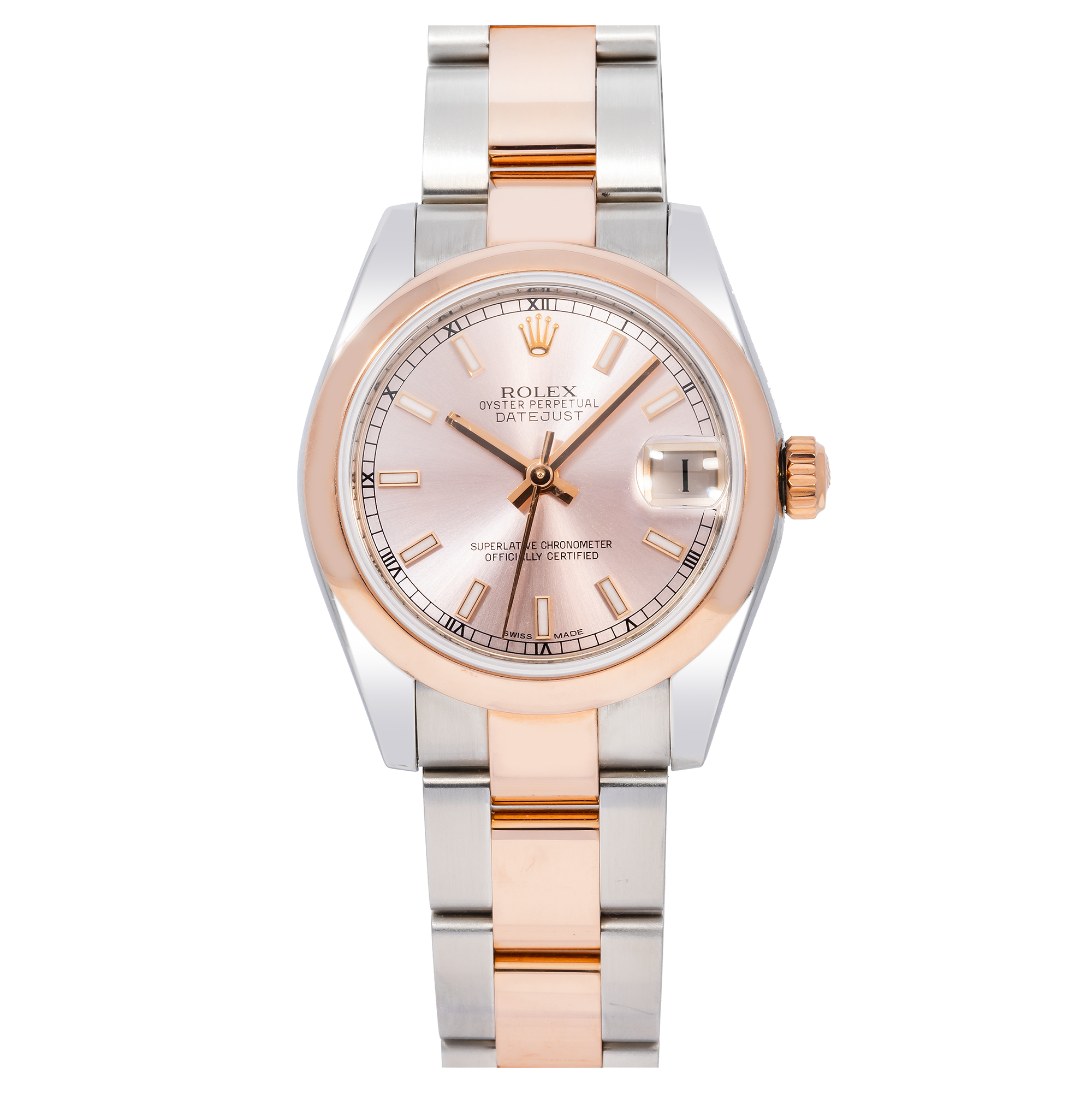 Rolex Datejust 31MM 178241 Sundust Dial Rose Gold Smooth Bezel Two Tone Oyster Bracelet