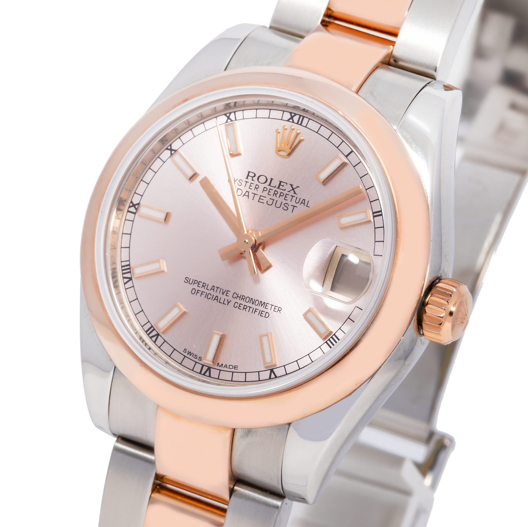 Rolex Datejust 31MM 178241 Sundust Dial Smooth Bezel Two Tone Rose Gold Oyster Bracelet