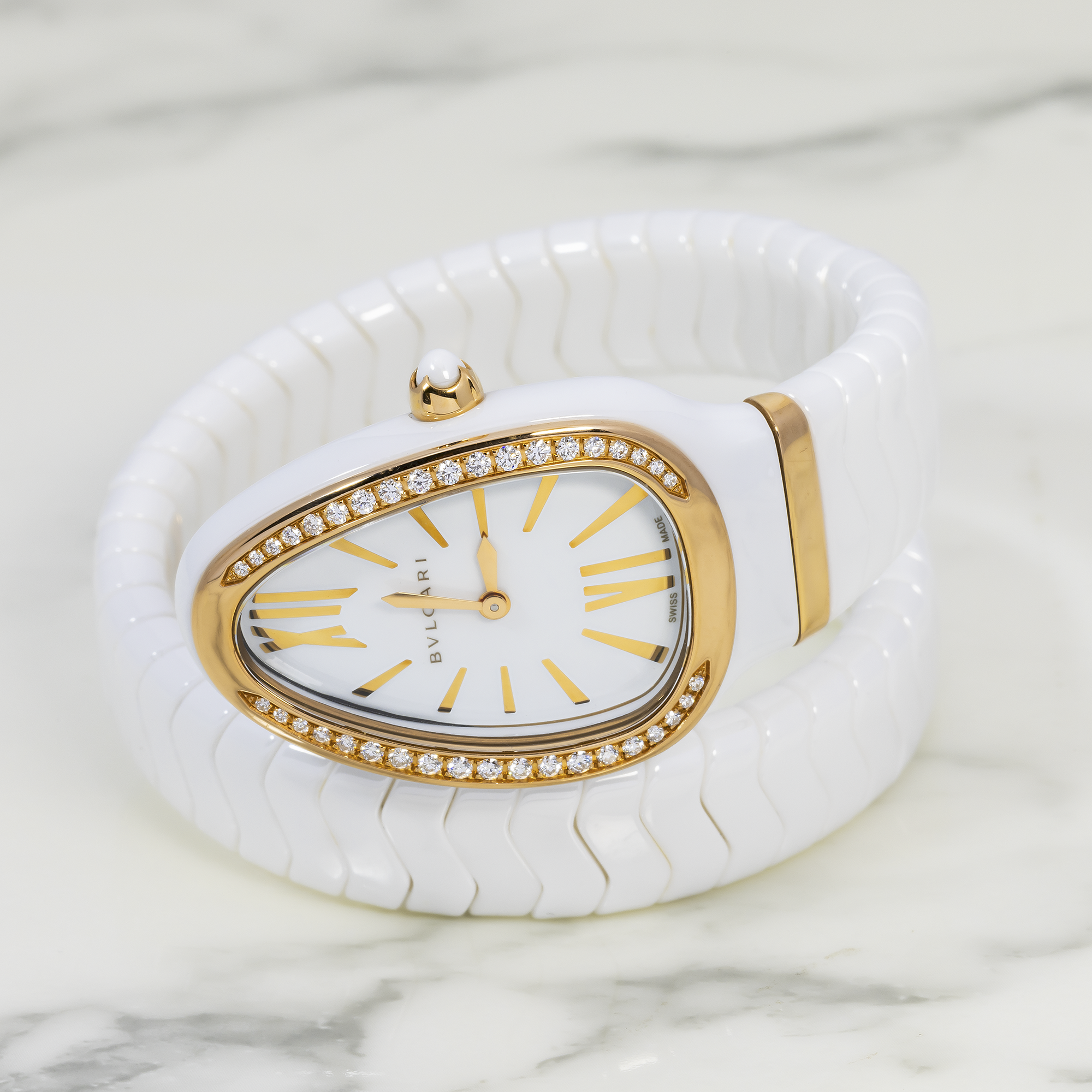 BULGARI SERPENTI SPIGA 102613 WHITE CERAMIC WHITE DIAL LADIES BULGARI SERPENTI SPIGA 102613 WHITE CERAMIC WHITE DIAL LADIES