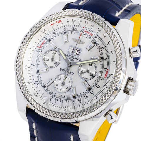 Breitling Bentley 6.75 A44362 48MM White Dial With Leather Bracelet (Copy)