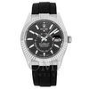 ROLEX SKY-DWELLER WHITE GOLD BLACK INDEX DIAL OYSTERFLEX 336235 WITH RUBBER STRAP