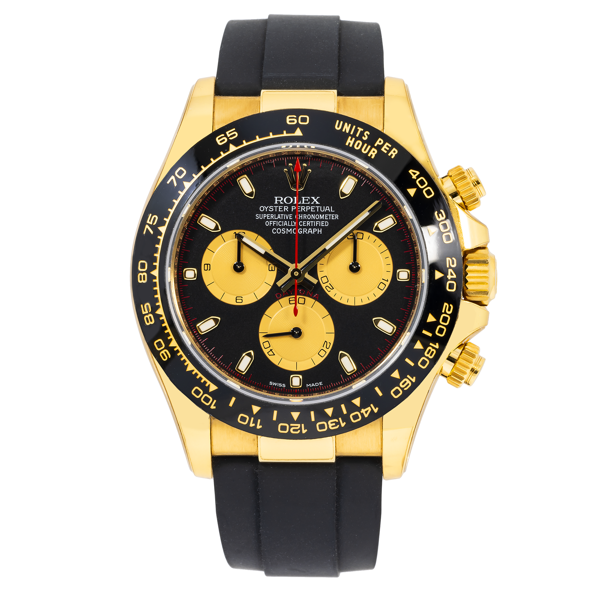 Rolex Cosmograph Daytona 40MM 116518LN Black Dial Black Ceramic Bezel Black Oysterflex Strap