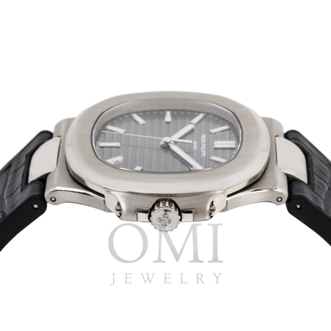 Patek Philippe Nautilus 5711 40MM Silver Dial With Leather  Bracelet