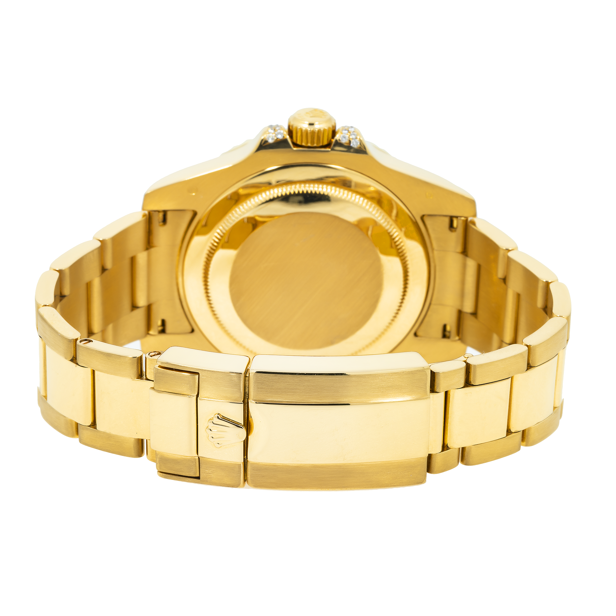 Rolex GMT-Master II 40MM 116718 Black Dial Blue Red Gemstone & Diamond Bezel 18K Yellow Gold Oyster Bracelet