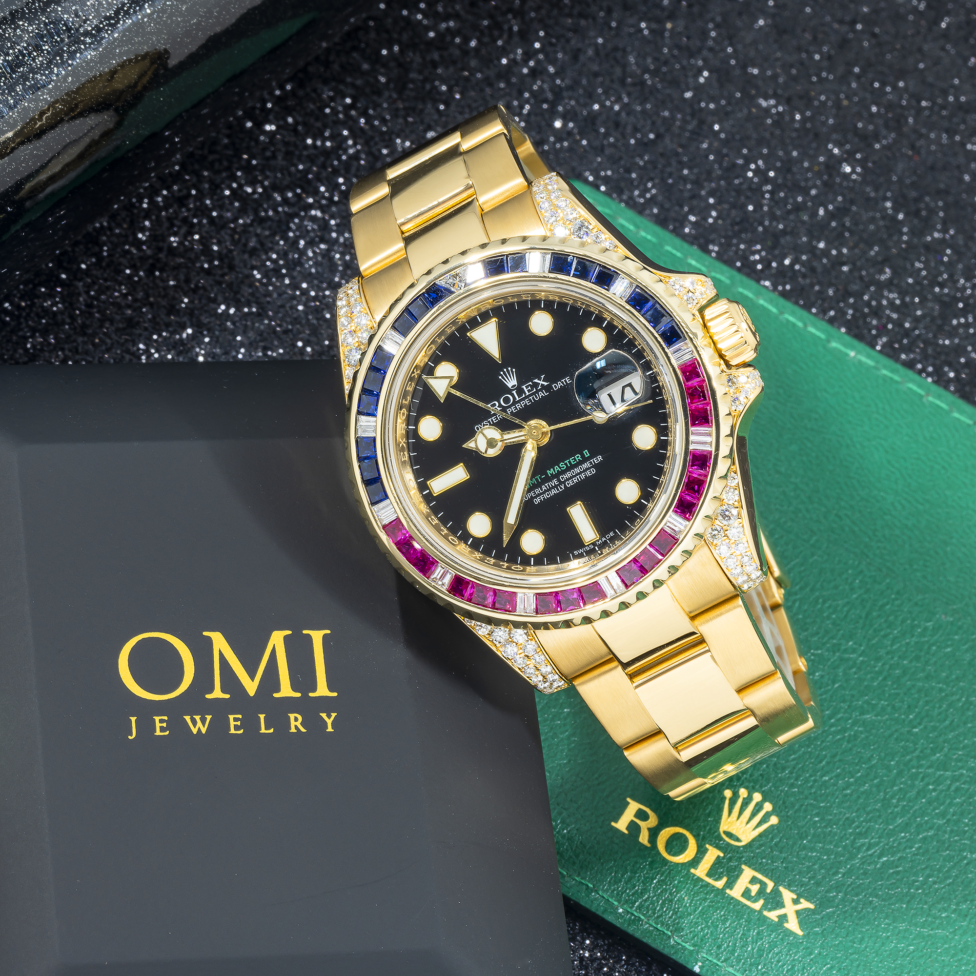Rolex Multicolor Diamond Rolex GMT-Master II 116718 40MM Black