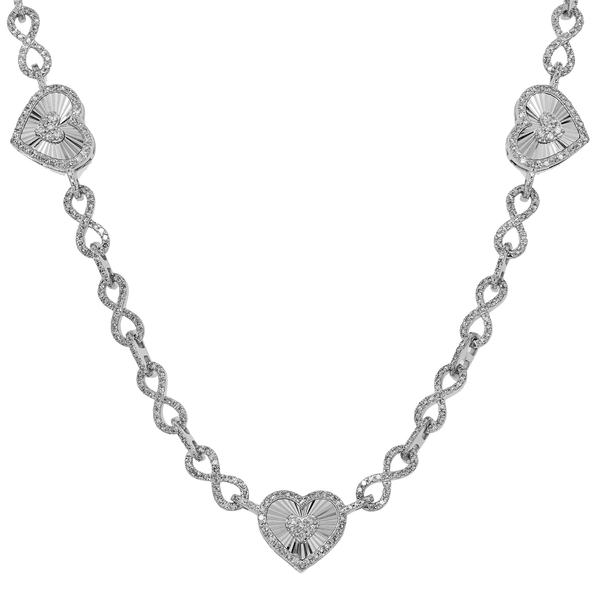 10K GOLD DIAMOND INFINTY LINK HEART CHAIN 4.90 CT