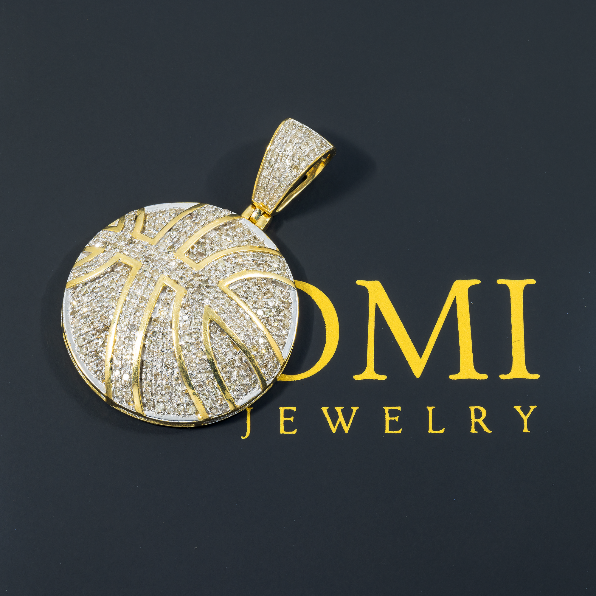 10K GOLD DIAMOND BASKETBALL SPORTS PENDANT 1.03 CT