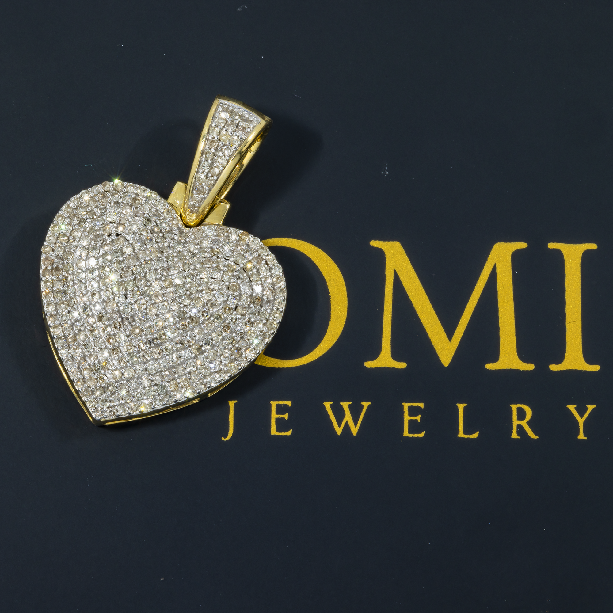 10K GOLD DIAMOND HEART PENDANT 1.01 CT